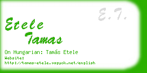 etele tamas business card